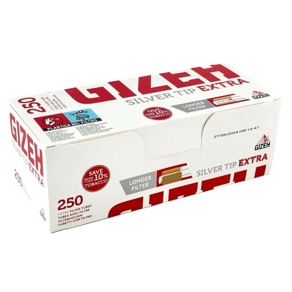 Гільзи для набивання сигарет GIZEH SILVER TIP EXTRA (250 шт